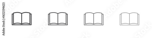 open book icon vector collection, illustration logo template in trendy thin line editable strokes style.