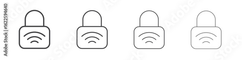 Nfc lock icon vector collection, illustration logo template in trendy thin line editable strokes style.