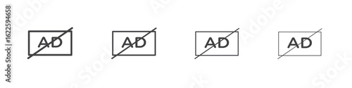 No audio description icon vector collection, illustration logo template in trendy thin line editable strokes style.
