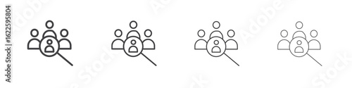 Hiring icon vector collection, illustration logo template in trendy thin line editable strokes style.