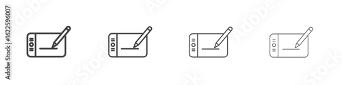 Graphic tablet icon vector collection, illustration logo template in trendy thin line editable strokes style.