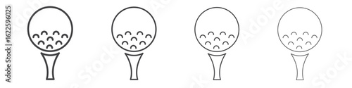 Golf ball icon vector collection, illustration logo template in trendy thin line editable strokes style.
