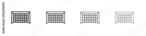 Goal net icon vector collection, illustration logo template in trendy thin line editable strokes style.