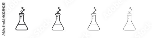 Flask icon vector collection, illustration logo template in trendy thin line editable strokes style.