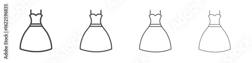 Dress icon vector collection, illustration logo template in trendy thin line editable strokes style.