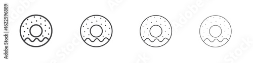 Donut icon vector collection, illustration logo template in trendy thin line editable strokes style.