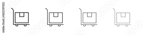 Dolly flatbed icon vector collection, illustration logo template in trendy thin line editable strokes style.