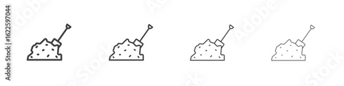 Digging icon vector collection, illustration logo template in trendy thin line editable strokes style.
