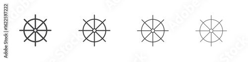 Dharmachakra icon vector collection, illustration logo template in trendy thin line editable strokes style.