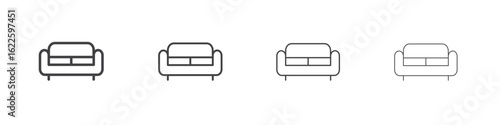 Couch icon vector collection, illustration logo template in trendy thin line editable strokes style.