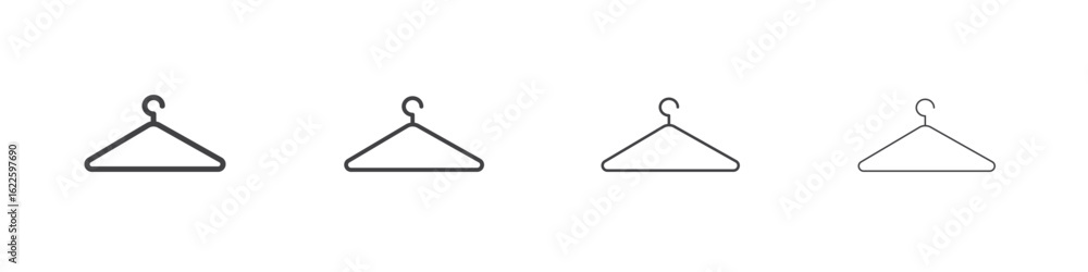 Clothes hanger icon vector collection, illustration logo template in trendy thin line editable strokes style. Clothes hanger icon vector collection, illustration logo template in trendy thin line editable strokes style.