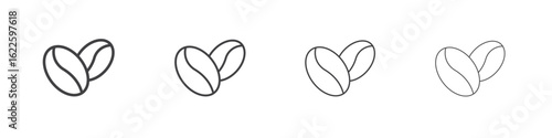 Coffee beans icon vector collection, illustration logo template in trendy thin line editable strokes style.