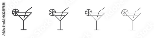 Citrus Glass icon vector collection, illustration logo template in trendy thin line editable strokes style.