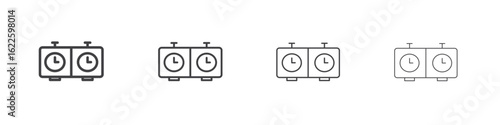 Chess clock icon vector collection, illustration logo template in trendy thin line editable strokes style.