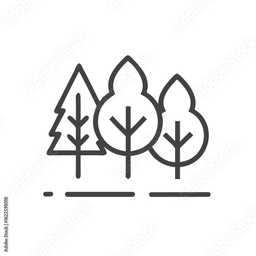 Forest icon for blogs, websites, clipart, nature, environment, trees, educational and awareness materials, presentations