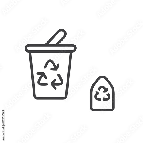 Minimal waste icon for blogs, websites, clipart, zero waste, eco, environment, recycling, educational and awareness materials, presentations