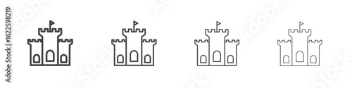 Castle icon vector collection, illustration logo template in trendy thin line editable strokes style.