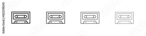 Cassette tape icon vector collection, illustration logo template in trendy thin line editable strokes style.