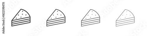 Cake-slice icon vector collection, illustration logo template in trendy thin line editable strokes style.