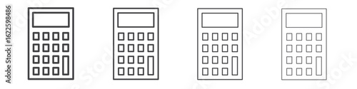 Calculator icon vector collection, illustration logo template in trendy thin line editable strokes style.