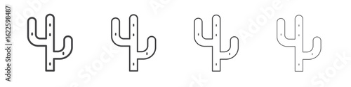 Cactus icon vector collection, illustration logo template in trendy thin line editable strokes style.