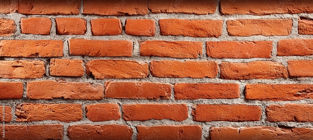 Obraz premium Rustic Red Brickwork Pattern Featuring Textured Layers in an Architectural Perspective Viewpoint
