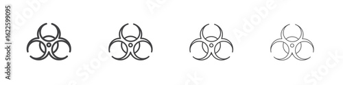 Biohazard icon vector collection, illustration logo template in trendy thin line editable strokes style.