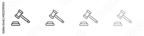 Auction icon vector collection, illustration logo template in trendy thin line editable strokes style.