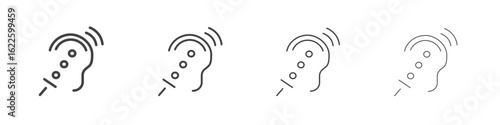 Assistive listening systems icon vector collection, illustration logo template in trendy thin line editable strokes style.