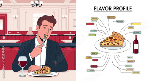 Refined Man Enjoying Gourmet Pizza and Wine Pairing At Luxurious Restaurant