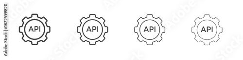 API icon vector collection, illustration logo template in trendy thin line editable strokes style.