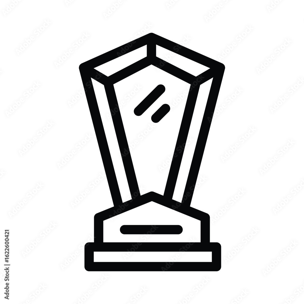 Obraz premium Crystal Trophy Vector outline icon. Eps 10 file