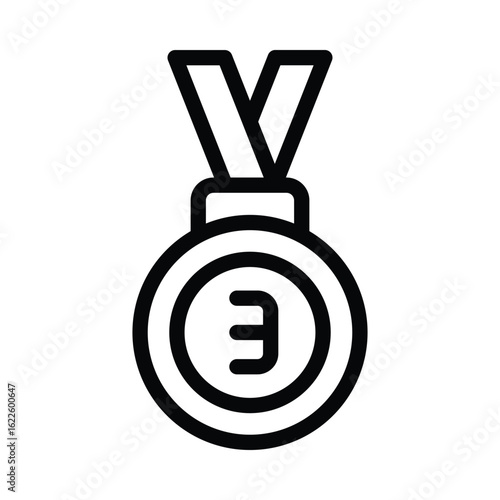 Bronze Medal Vector outline icon. Eps 10 file