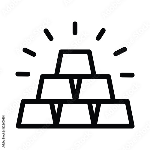 Gold Vector outline icon. Eps 10 file