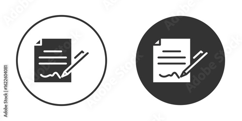 Signature icon in glyph style for web Design. UI UX icons