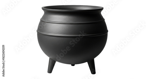 Isolated black cauldron
