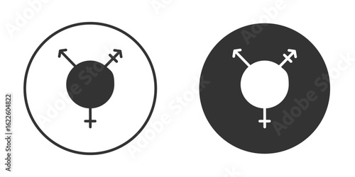 Transgender icon in glyph style for web Design. UI UX icons
