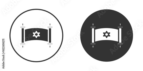 Scroll Torah icon in glyph style for web Design. UI UX icons
