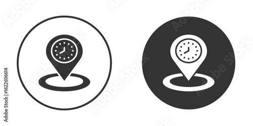 Real time location icon in glyph style for web Design. UI UX icons
