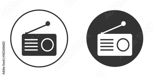 Radio icon in glyph style for web Design. UI UX icons