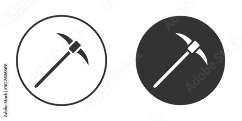 Pickaxe icon in glyph style for web Design. UI UX icons