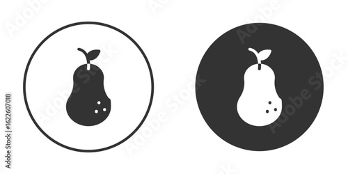 Pear icon in glyph style for web Design. UI UX icons
