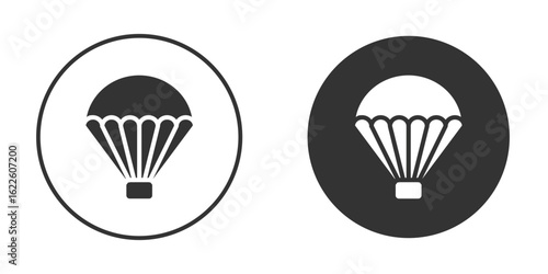 Parachute icon in glyph style for web Design. UI UX icons