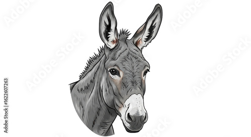Isolated Donkey Head