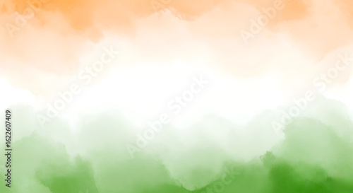 Watercolor Indian Flag Background – Tricolor Abstract Design