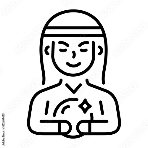 A linear style icon representing fortune teller