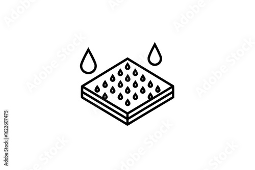 Fabric Icon With Water Droplets Small Minimalist