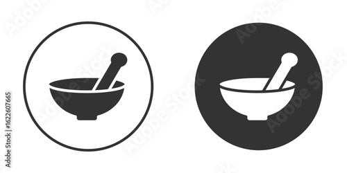 Mortar pestle icon in glyph style for web Design. UI UX icons