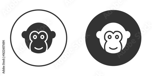 Monkey icon in glyph style for web Design. UI UX icons