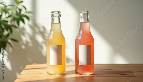 Wallpaper Mural Refreshing Colorful Beverages in Glass Bottles with Minimal Labels Torontodigital.ca
